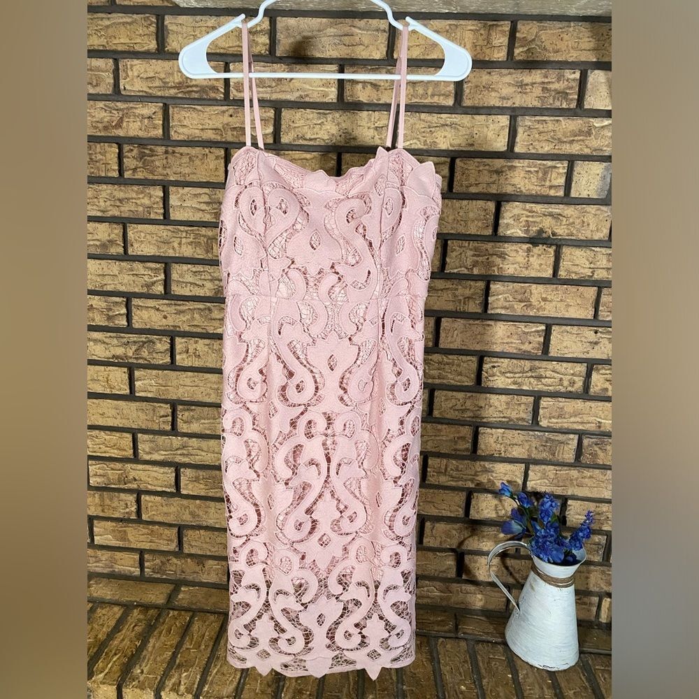 Powder pink Bardot‎ dress
